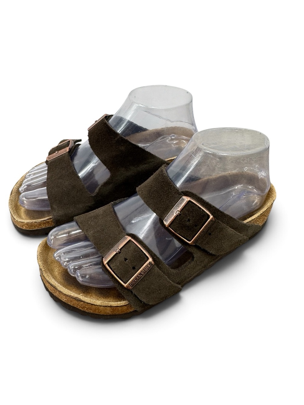 Birkenstock Arizona Soft Footbed Brown Suede Buckle Slide Sandals Women’s